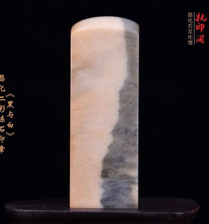 昌化二彩冻石印章《黑与白》图8