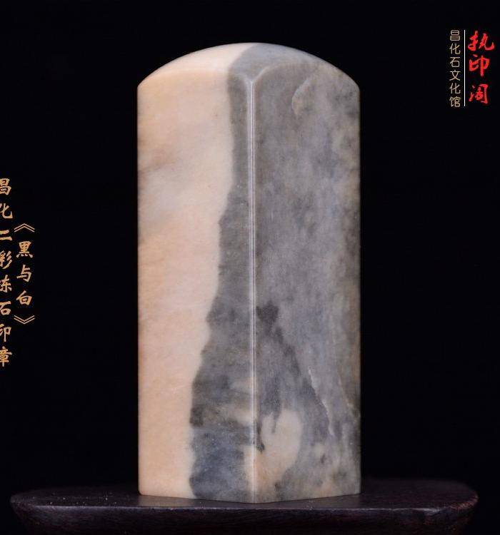 昌化二彩冻石印章《黑与白》图7