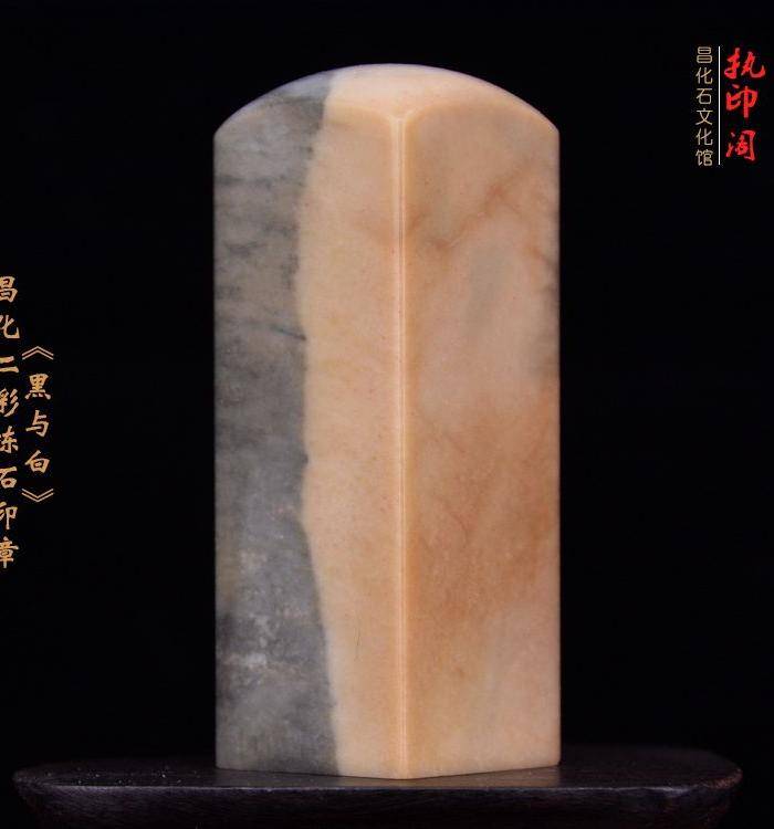 昌化二彩冻石印章《黑与白》图2