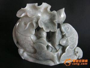 金牌 年年有余大摆件!青花籽料雕 重7斤 金牌 年年有余大摆件!青花籽料雕 重7斤
