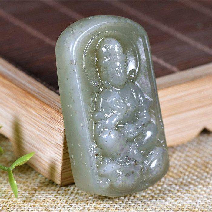 和田玉 大慈悲 观音 普渡众生 牌子图3