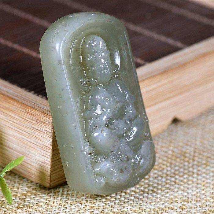 和田玉 大慈悲 观音 普渡众生 牌子图4