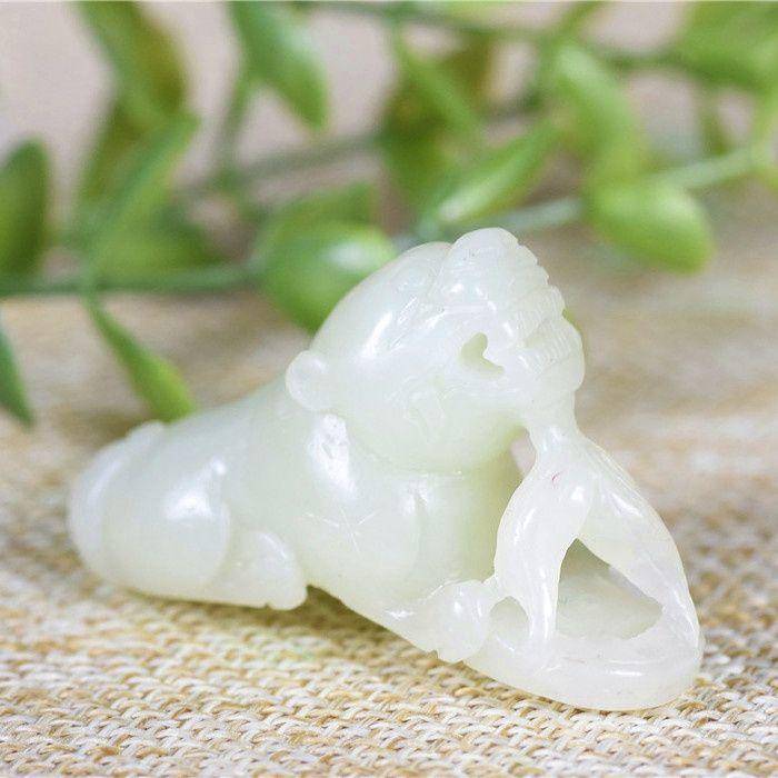 和田玉 且末黄口料 招财貔貅 招财进宝图2
