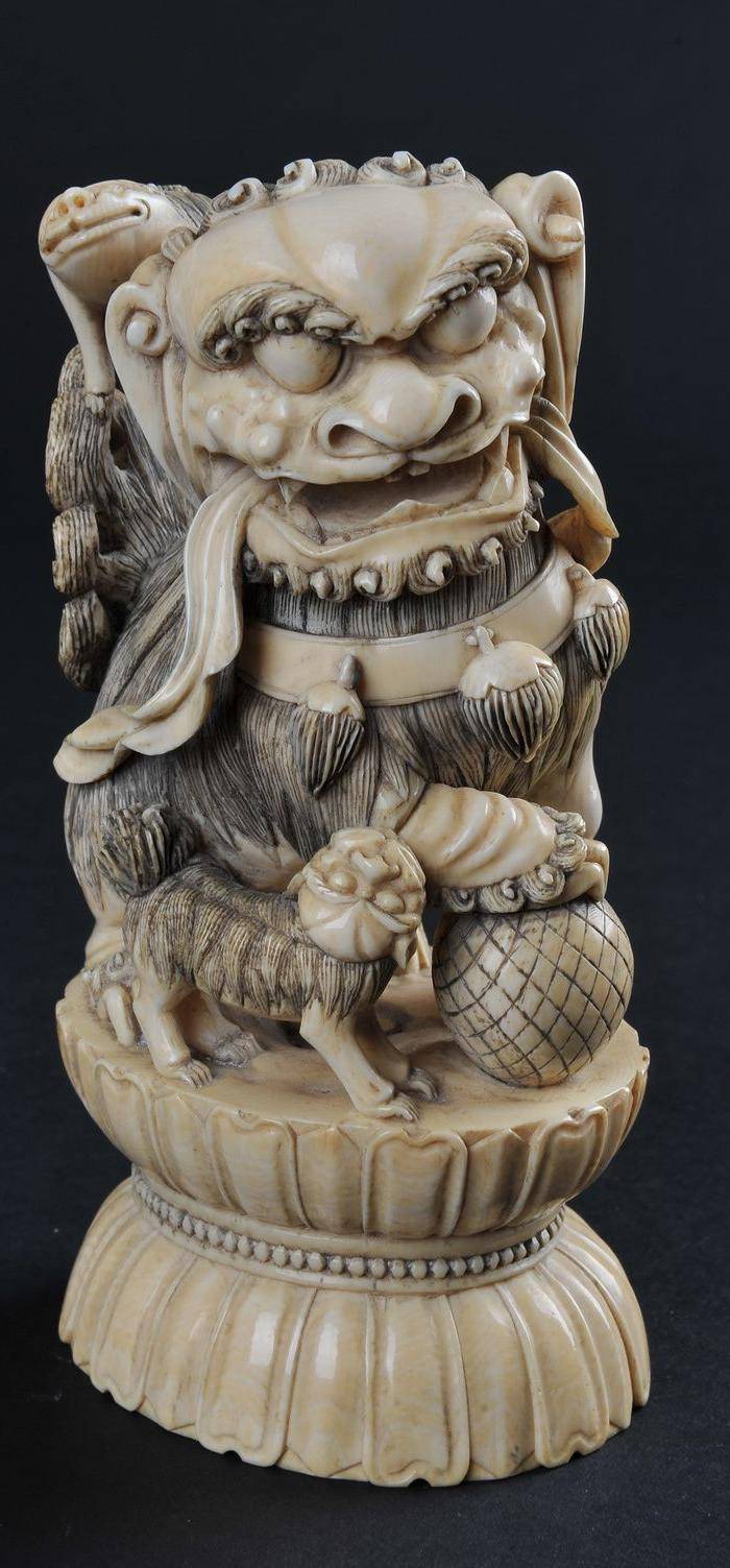 欧美回流 精品 狮雕一对图3