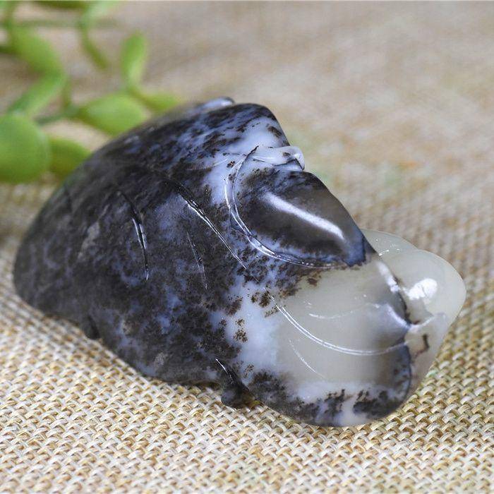 和田玉 招财貔貅 大业有成 小手把件图8