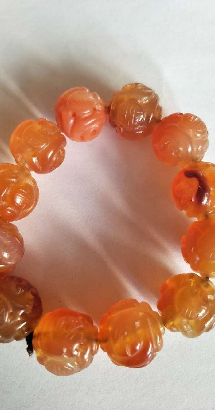 欧美回流 精美团寿纹玛瑙珠手串图4