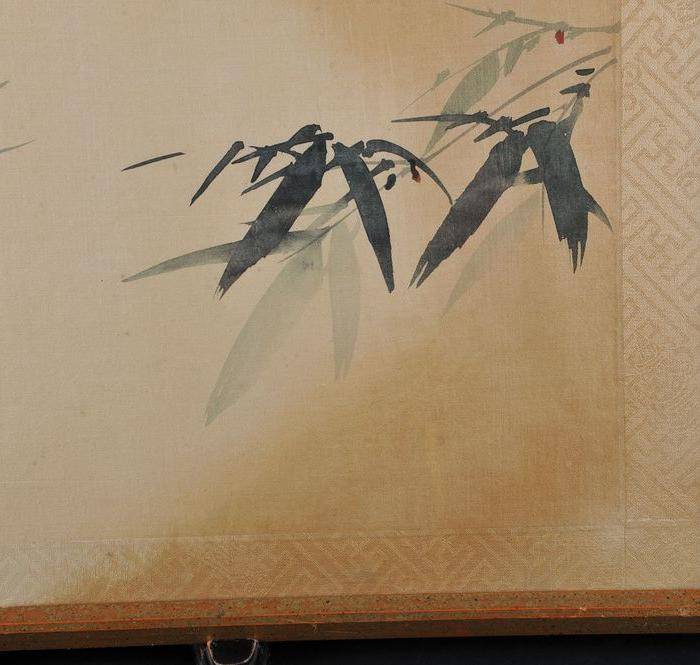 欧美回流 老设色绢本修竹图 带框图5