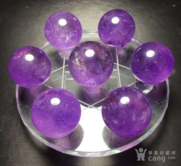 天然紫罗兰颜色紫水晶球七星阵