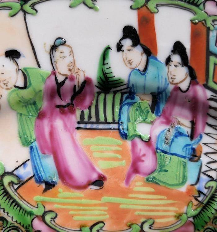 民国晚期广彩人物纹中盘一对包真包老图6