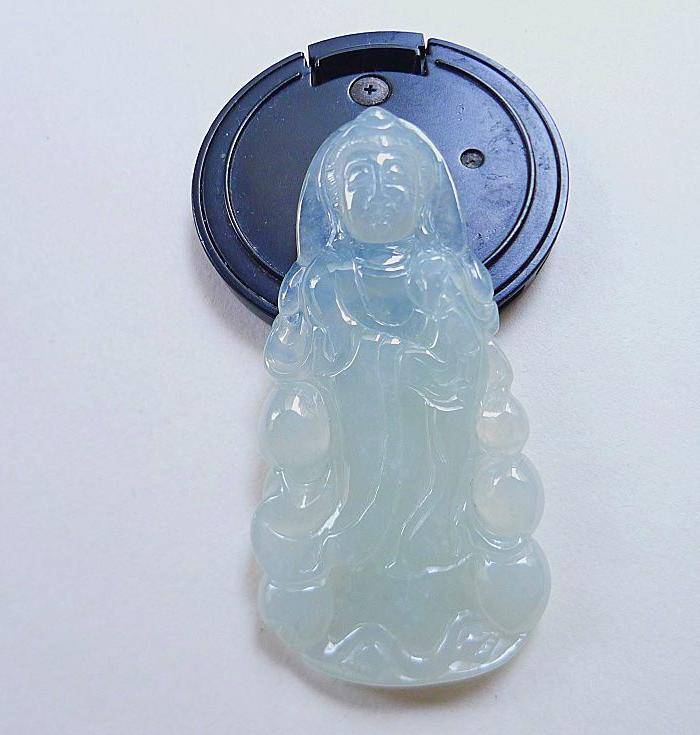 自然光实拍!天然A货好种观音挂件图7