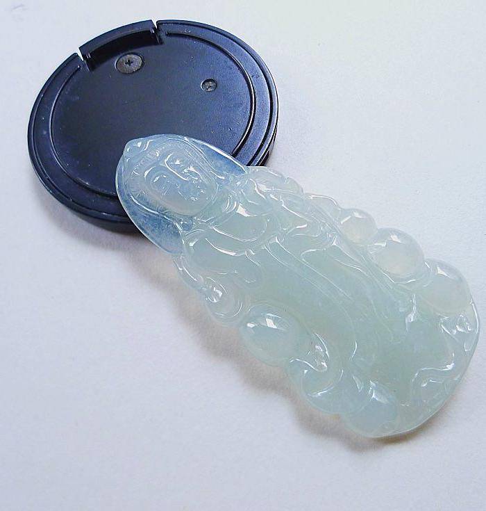 自然光实拍!天然A货好种观音挂件图9