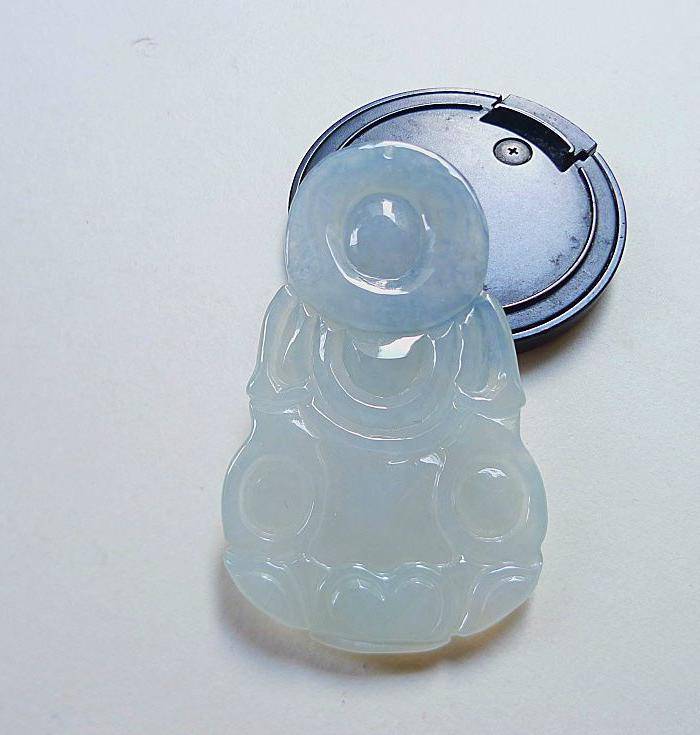 自然光实拍!天然A货好种观音挂件图7