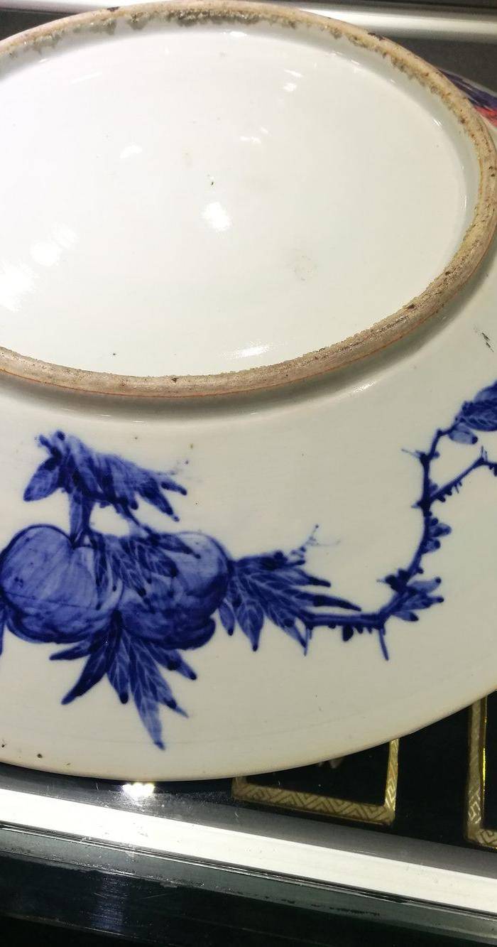 清 青花 风景人物 巨型圆盘图8
