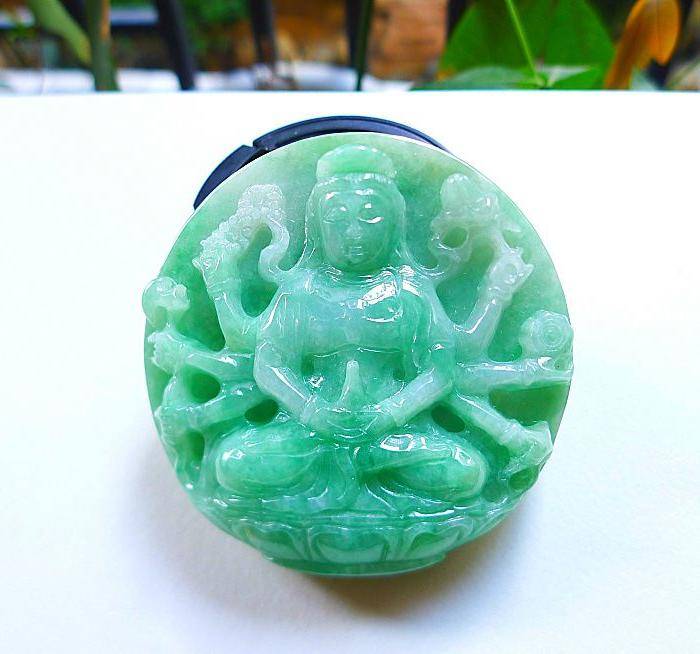 自然光实拍!天然A货好种绿千手观音图4