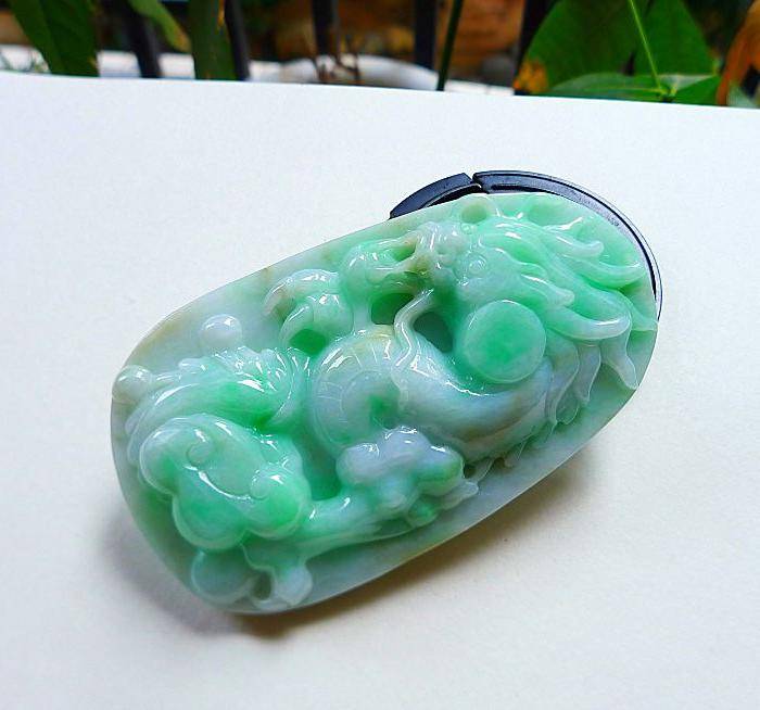 自然光实拍!天然A货好种绿龙牌图7