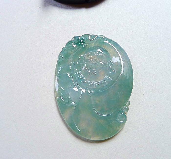 自然光实拍!天然A货种水好开心玉佛图4