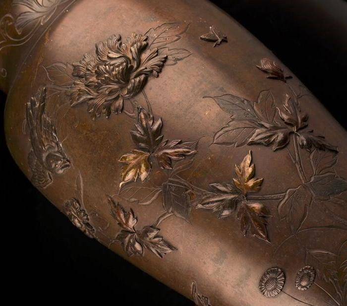 回流,高浮雕花鸟大铜瓶 压轴图4