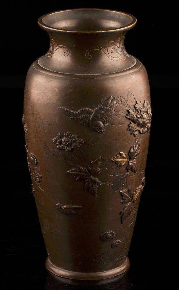 回流,高浮雕花鸟大铜瓶 压轴图8