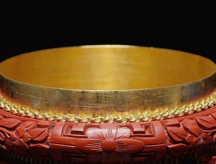 银鎏金烧蓝剔红茶叶罐 华夏推精图4