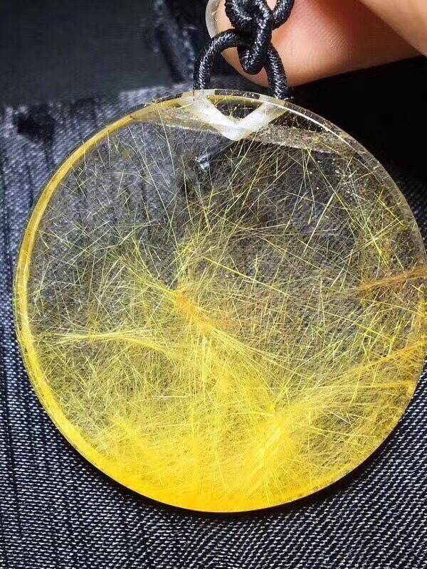 纯天然金发晶圆牌吊坠毛衣链图4