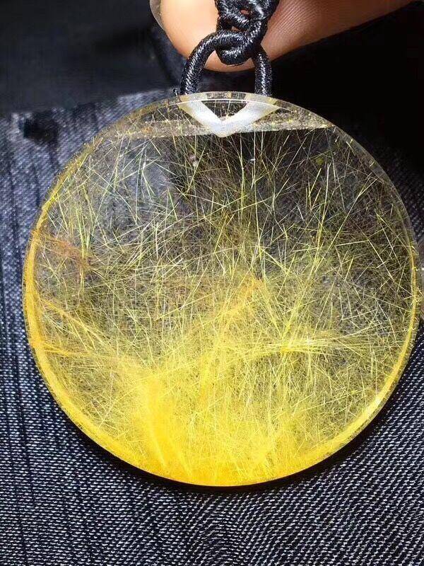纯天然金发晶圆牌吊坠毛衣链图6