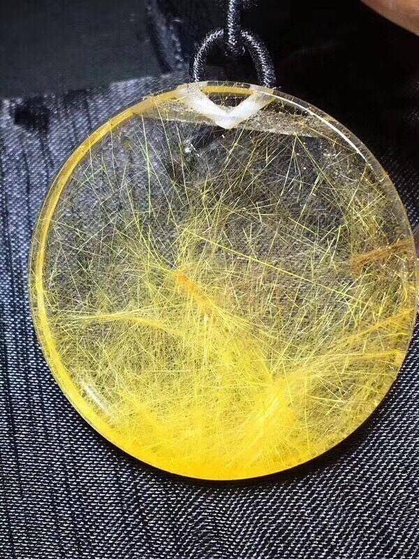 纯天然金发晶圆牌吊坠毛衣链图7
