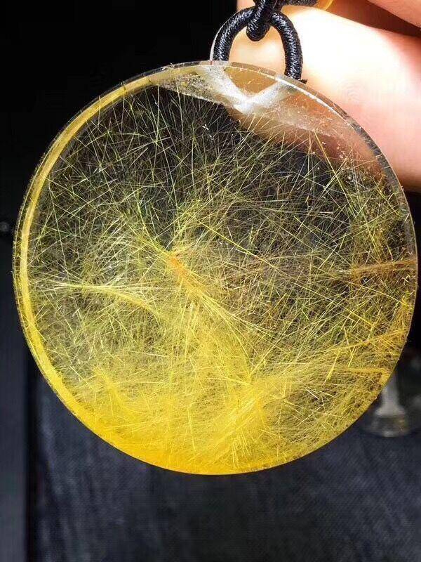 纯天然金发晶圆牌吊坠毛衣链图9