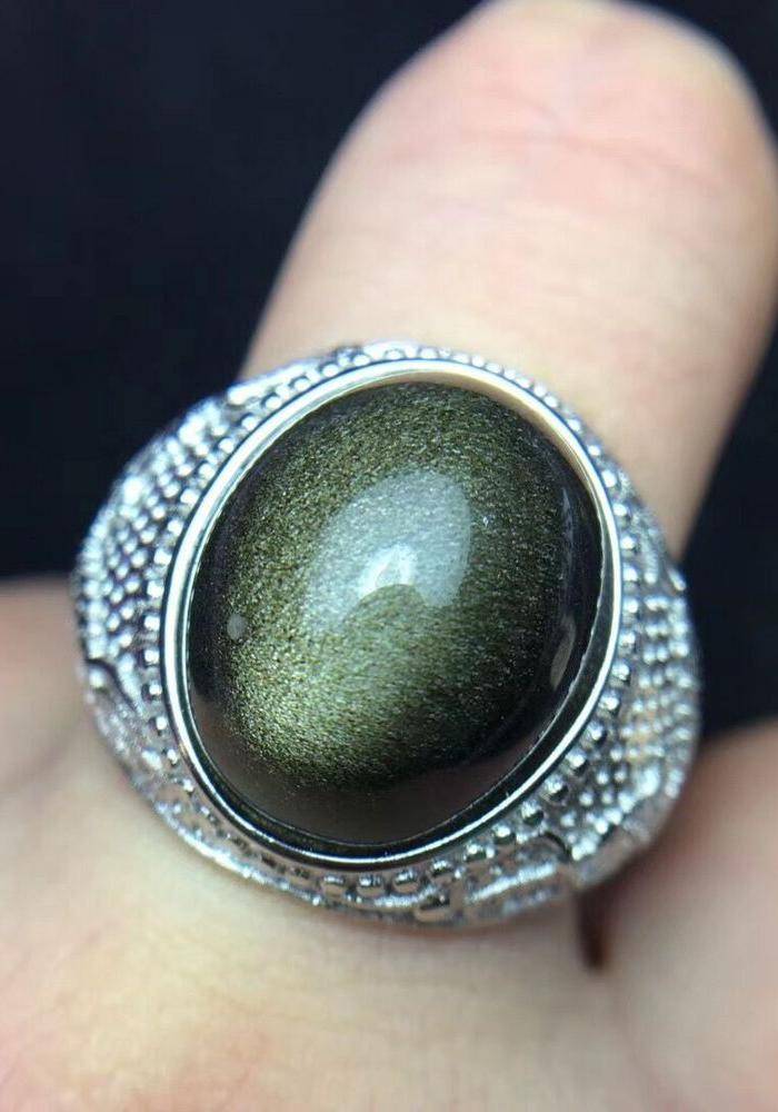 天然金曜石戒指!图5