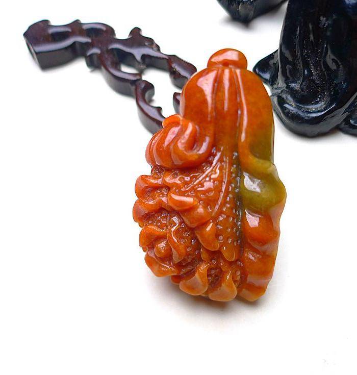 自然光实拍!天然A货翡翠红翡翠白菜图9