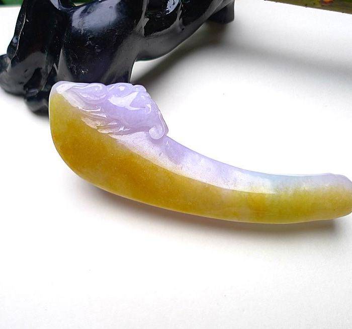 自然光实拍!天然A货翡翠紫罗兰双彩特色烟嘴图5