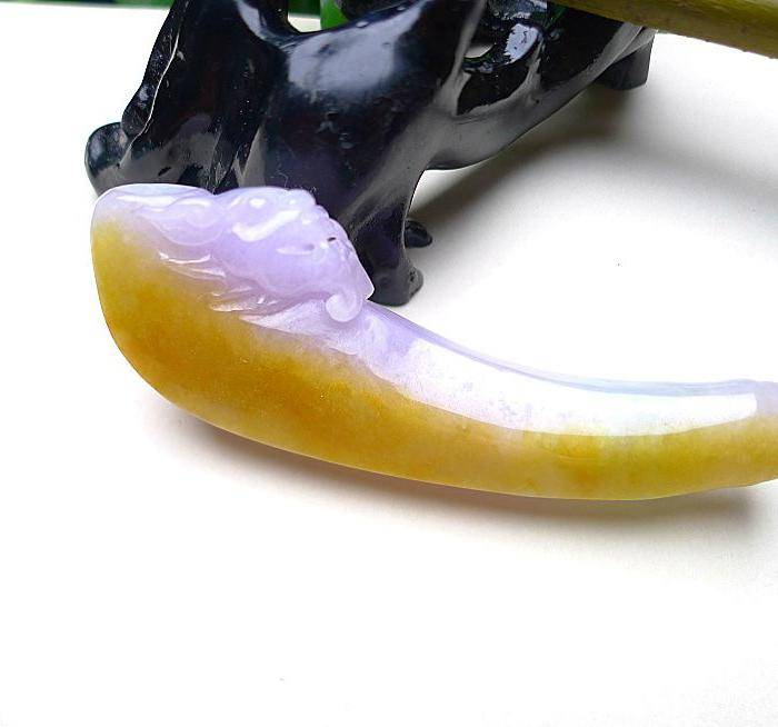 自然光实拍!天然A货翡翠紫罗兰双彩特色烟嘴图8