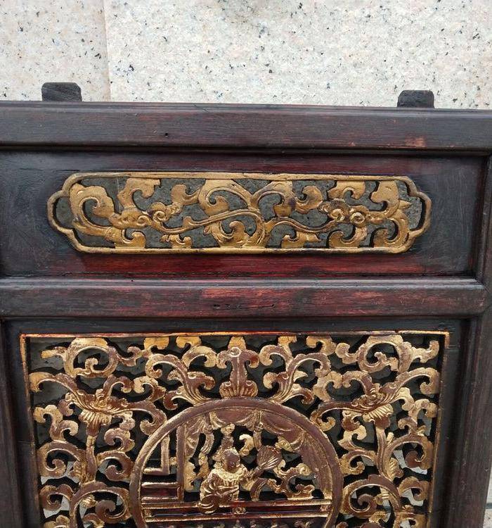一片非常漂亮的镏金楠木板图2