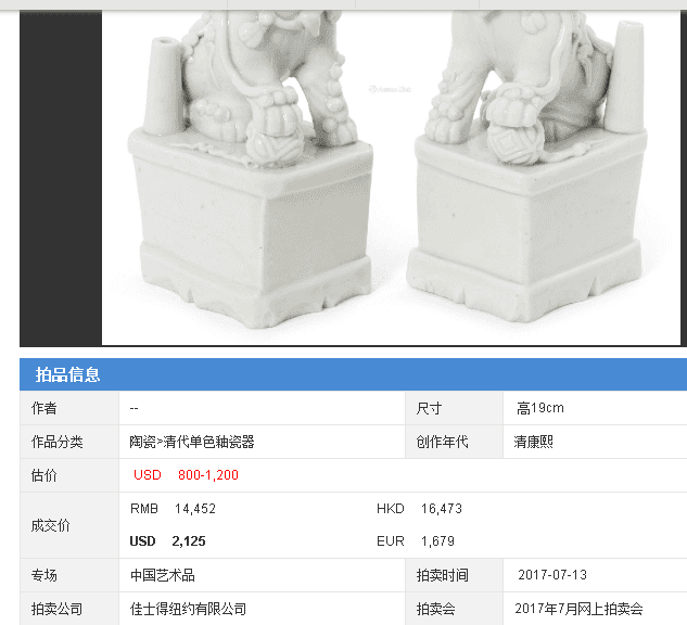 清康熙 德化白釉瑞狮形香插图11