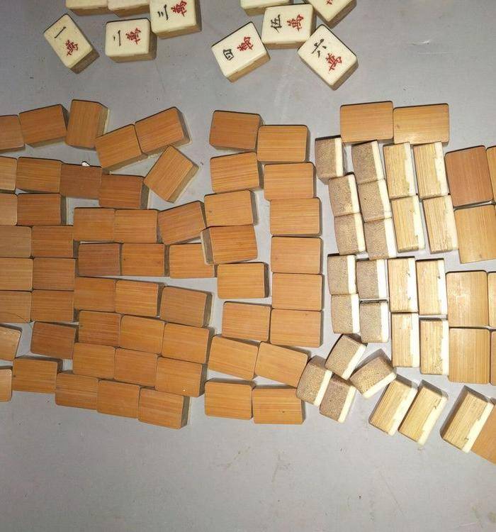雕刻精美竹嵌骨老麻将图8