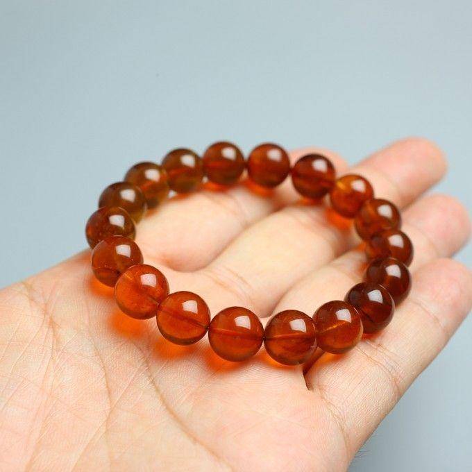 棕红缅甸琥珀手串11MM 15JU12图7
