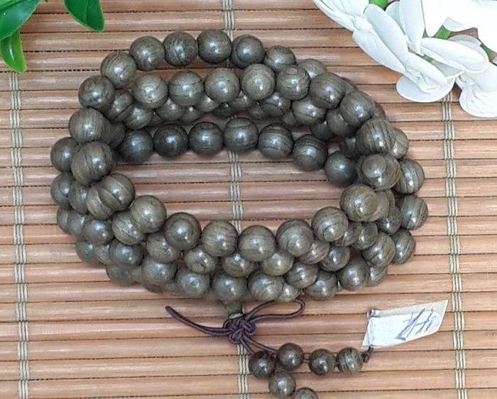 47 精品金丝楠阴沉木猫眼佛珠手链项链108颗8MM图2