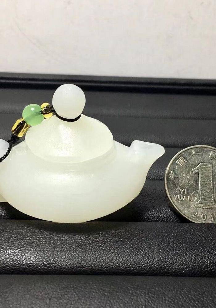 天然阿富汗玉把把壶手把件图5