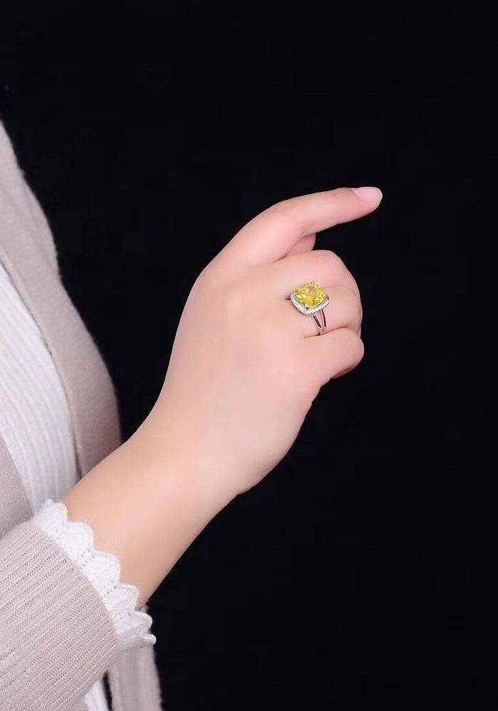 精品莫桑黄钻戒指图6