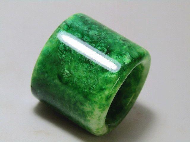 老坑 翡翠 扳指 水头十足