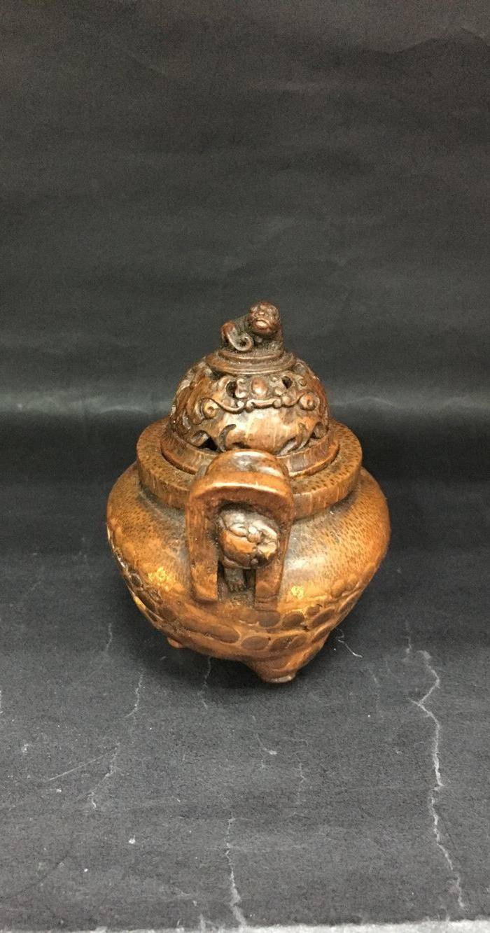 竹雕三角香薰炉图4