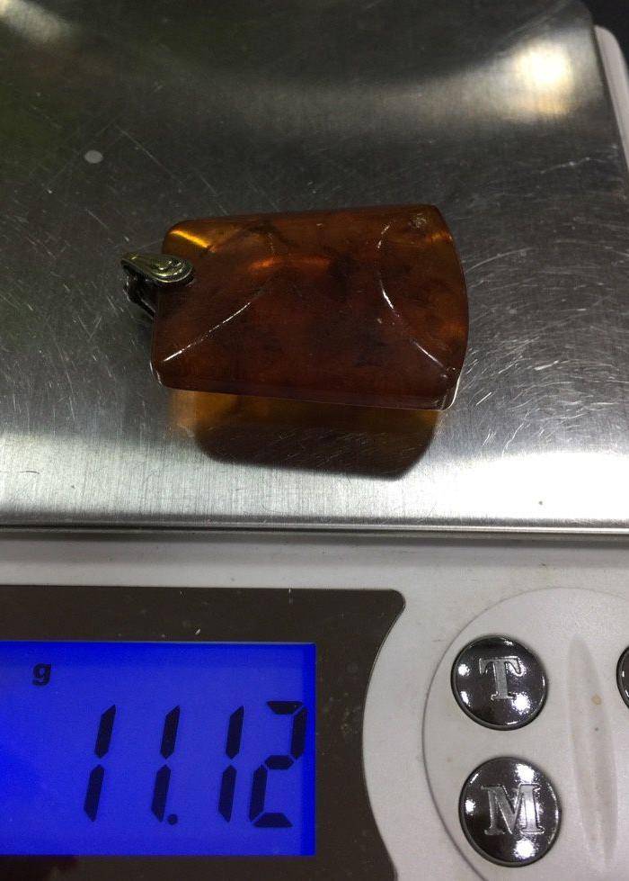 8130俄罗斯银工扣头琥珀坠子图7