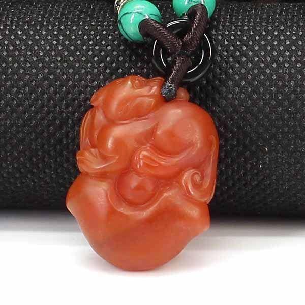 天然南红玛瑙招财麒麟挂件3368图5