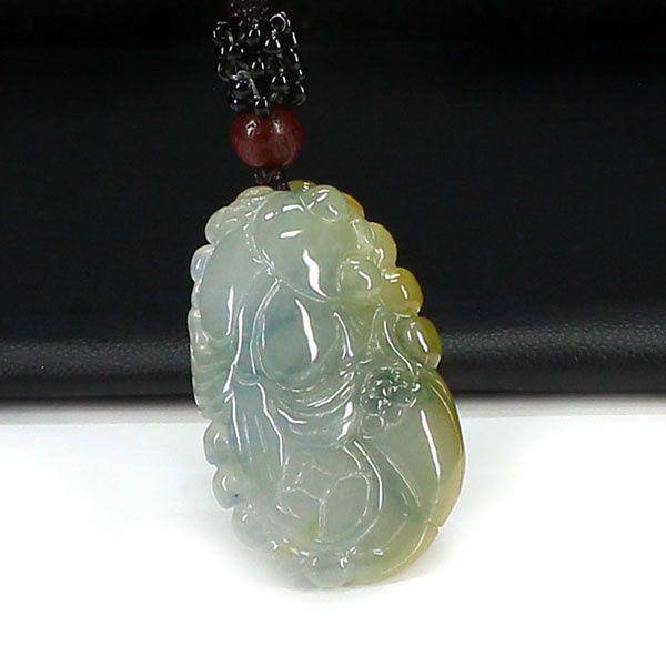 双彩巧雕翡翠年年有余挂件6562图4