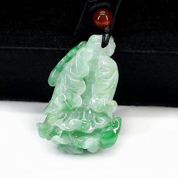 阳翠绿翡翠百财聚来挂件1670图2
