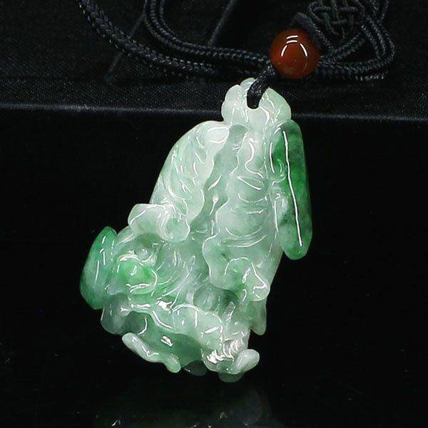 阳翠绿翡翠百财聚来挂件1670图4