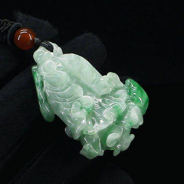 阳翠绿翡翠百财聚来挂件1670图5