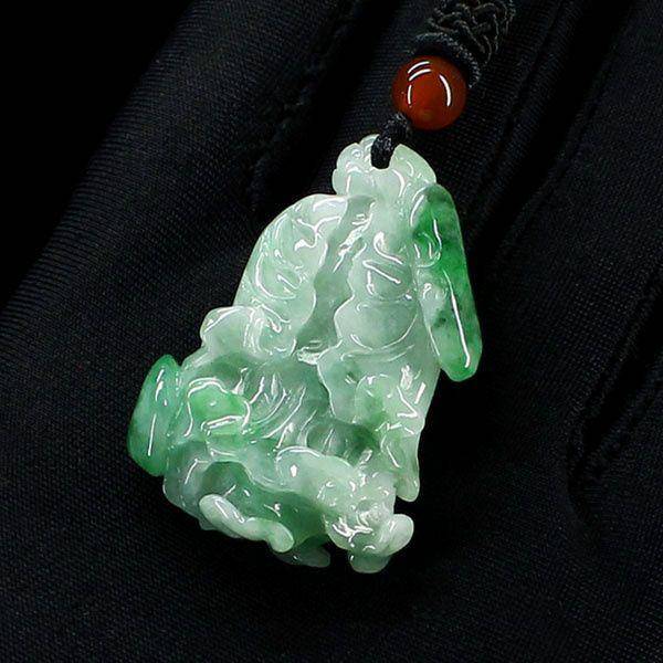 阳翠绿翡翠百财聚来挂件1670图6
