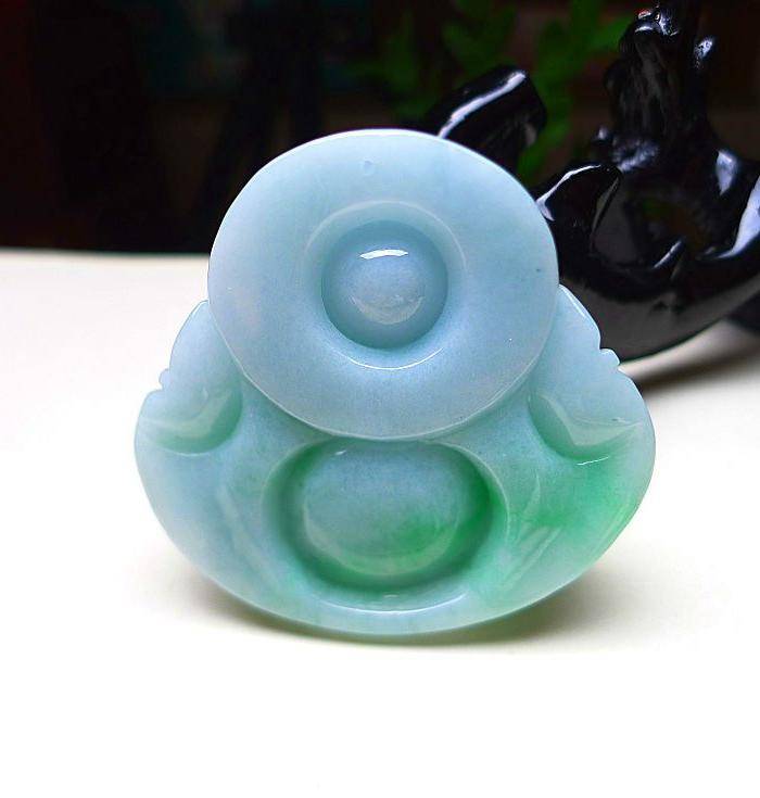天然A货翡翠老坑水润飘阳绿大度笑佛图9