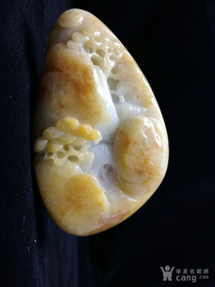 联盟商户 翡翠山水手把件