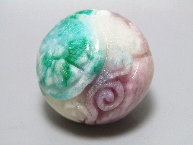 民国老坑翡翠 如意纹大珠 配什么都霸气